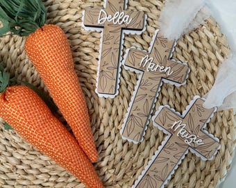 Floral Cross Easter Tag
