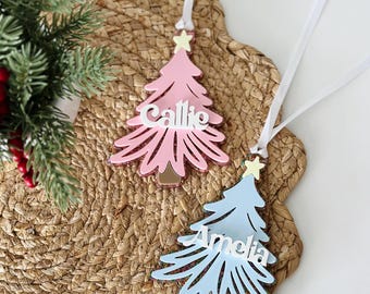 Personalized Christmas Tree Name Ornament • Custom Acrylic Holiday Keepsake • Kids Christmas Ornament • Custom Name Gift