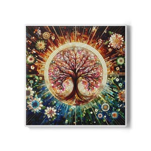 Colorful Tree of Life Ceramic Coaster Set | Nature Decor, Perfect Gift for Home, Eco-Friendly, Boho Home Decor, Housewarming