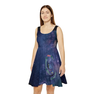 Zodiac Cancer Astrological Sign Women&#39;s Fashion Skater Dress - Astrology Clothing, Celestial Apparel, Horoscope Outfit, Constellation