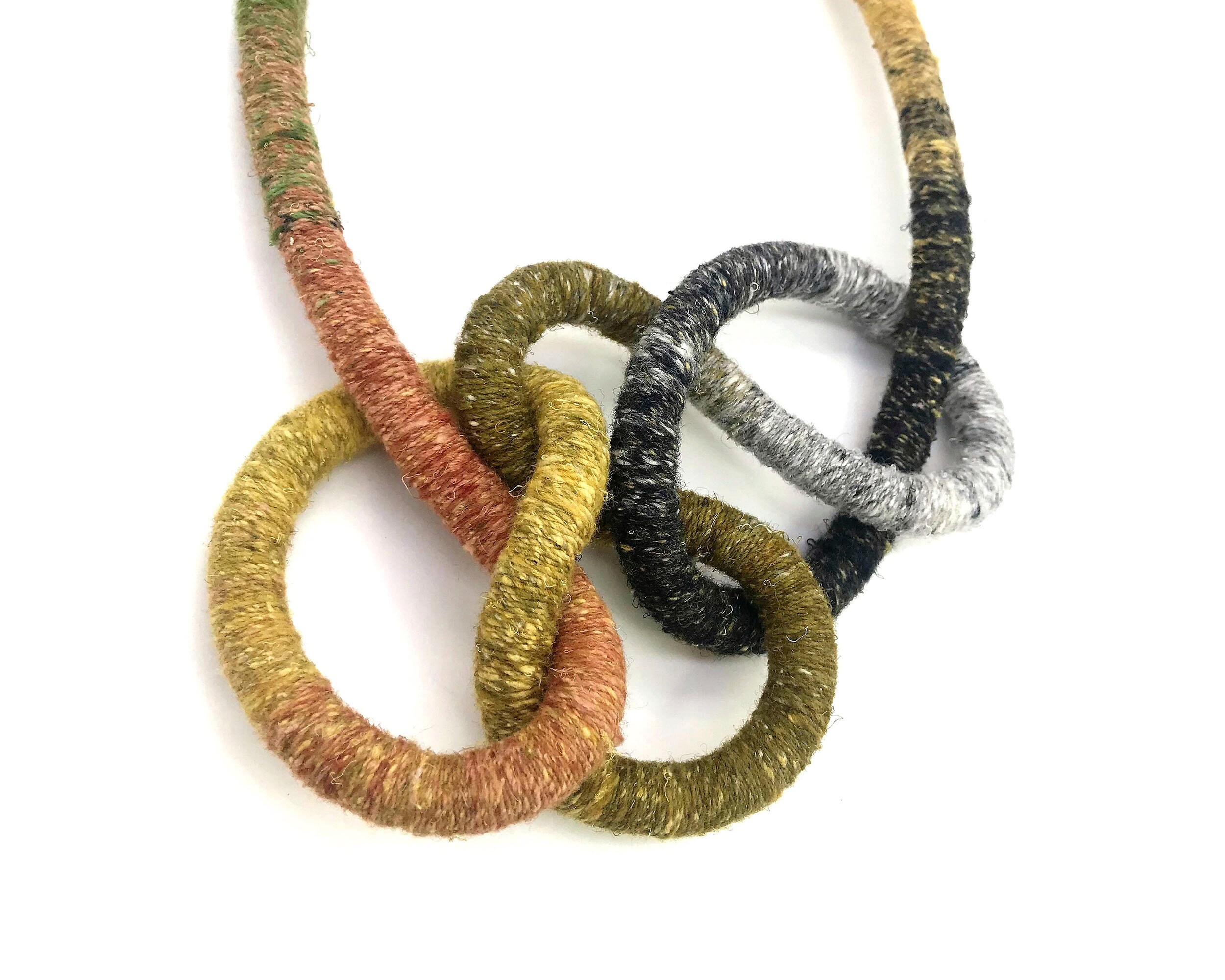 Nautical rope Necklace Multicolor Knitted jewelry Indigo Etsy