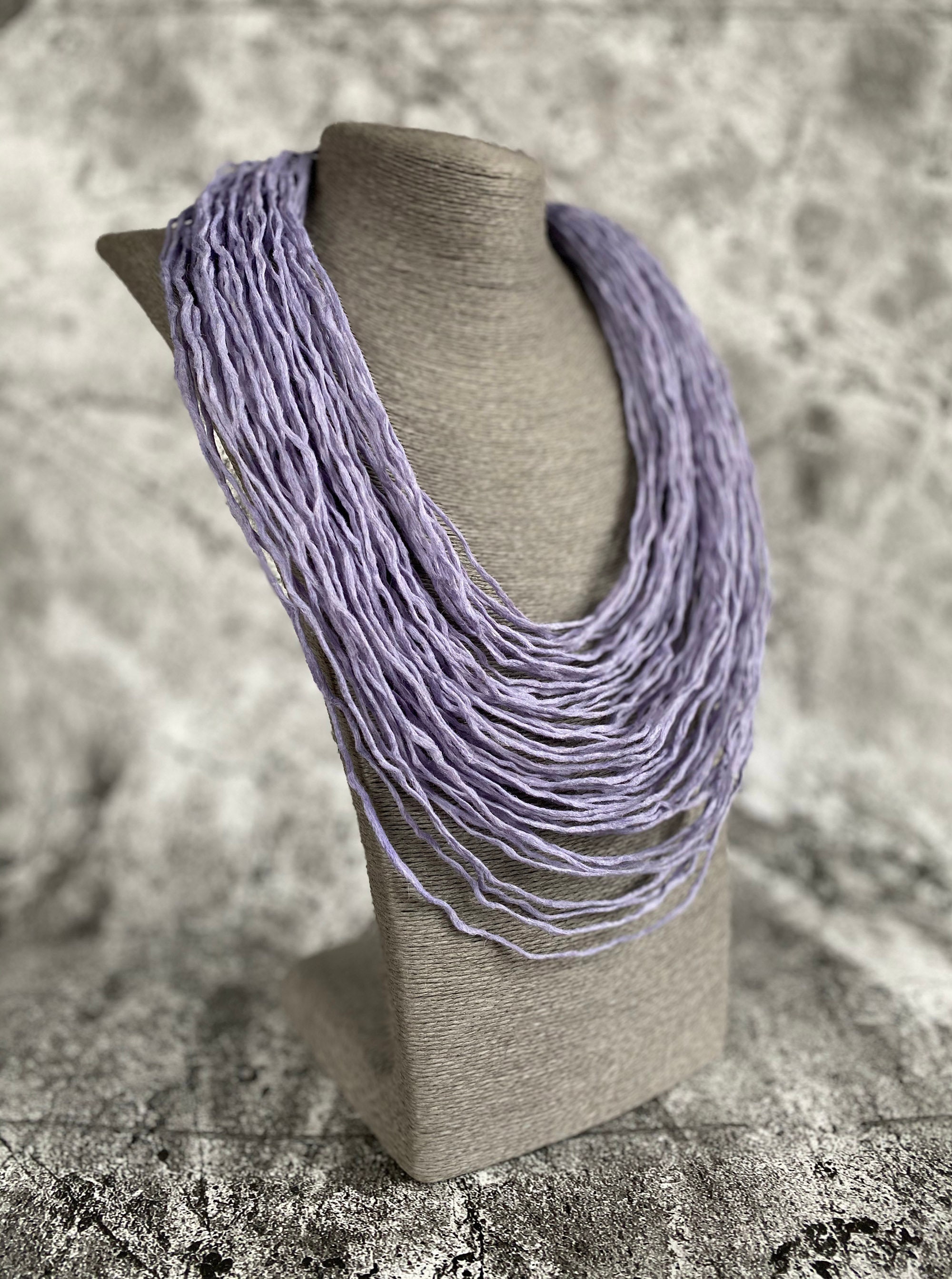 Multi Strand Necklace Scarf necklace Wool multi string Etsy