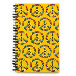 Flower Peace Sign Pattern Spiral notebook