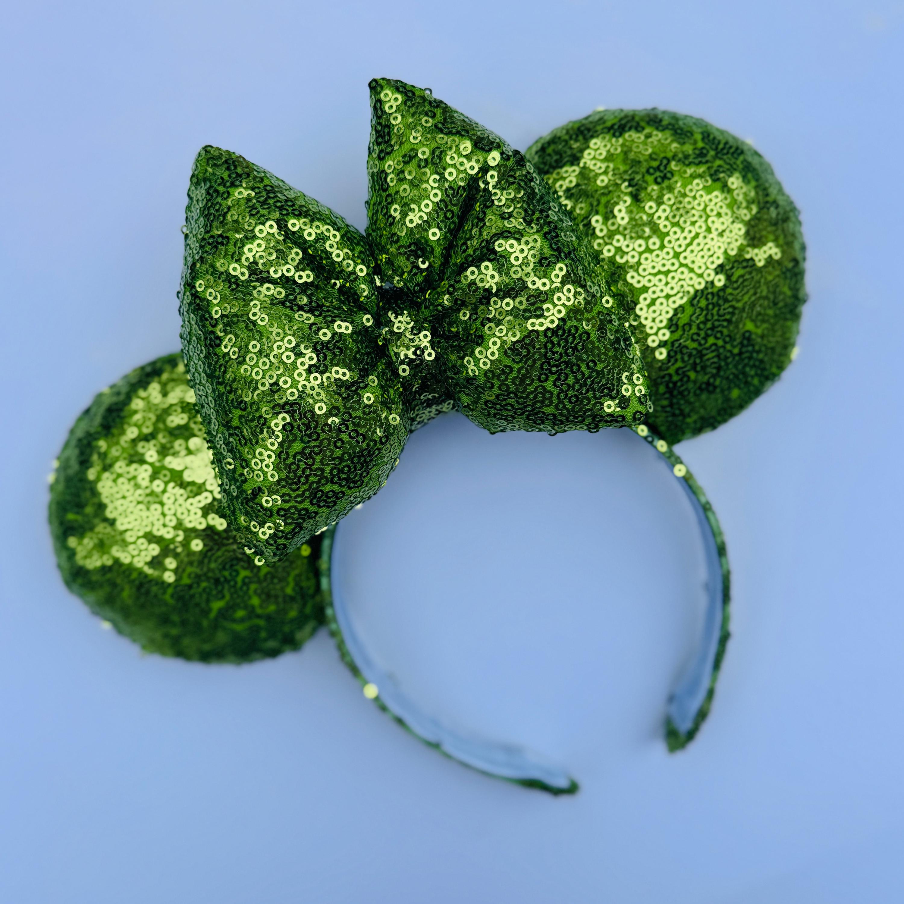 Sparkling Green and Orange Ears Headband Green Sequin Ears - Etsy main image 2