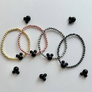 fidget mickey hematite bracelet! / available in gold, rose gold, silver, or black/dark grey / anxiety adhd