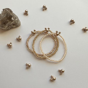 golden mouse / seed bead and mickey shaped bead / different golden shades / minimal