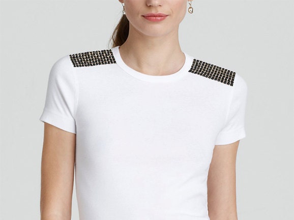 Epaulet Shoulder Tshirt Etsy