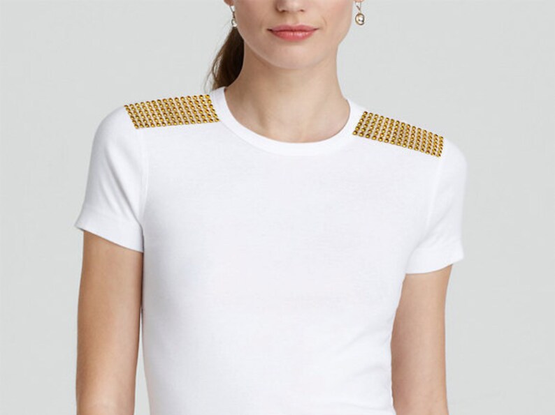 Gold Epaulet Tshirt Gold Patch Tshirt Gold Epaulettes Etsy