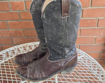 Authentic Distressed Vintage Silver Rebel Western Boots - Made in Canada - 10 SE