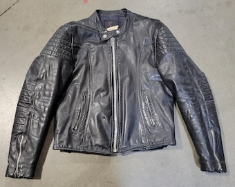 Vintage Two-tone Leather Motorcycle Jacket – Bristol 1970s Cafe