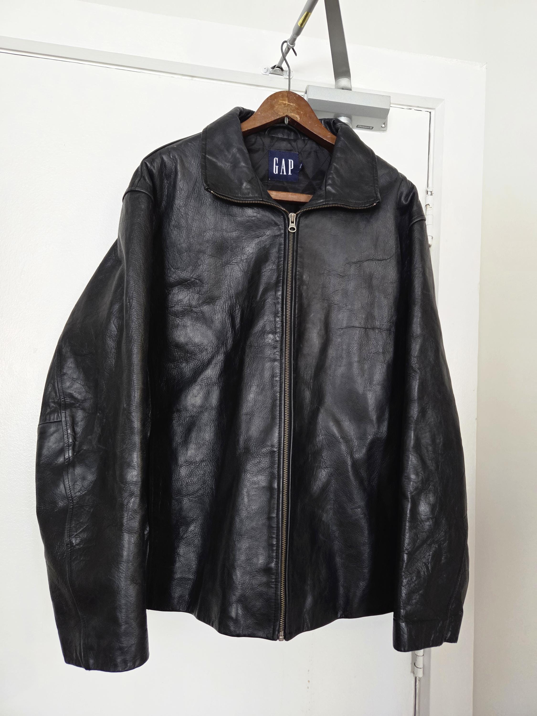 Vintage Gap Leather Jacket - Etsy Canada