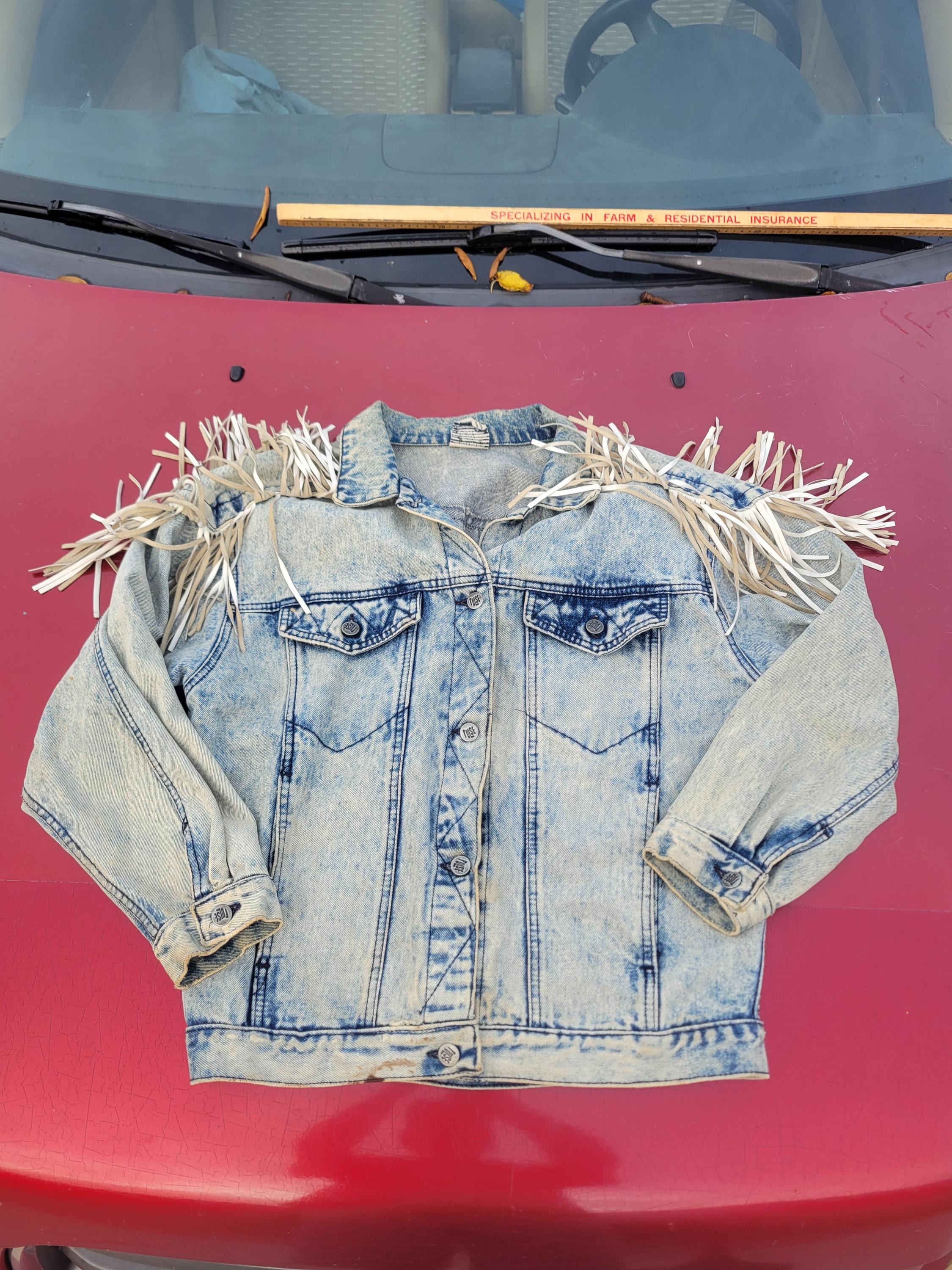 ジャケット・アウター ALEXIA STAM Fringe Hem Denim Jacket S ジャケット・アウター ALEXIA STAM Fringe Hem Denim Jacket S