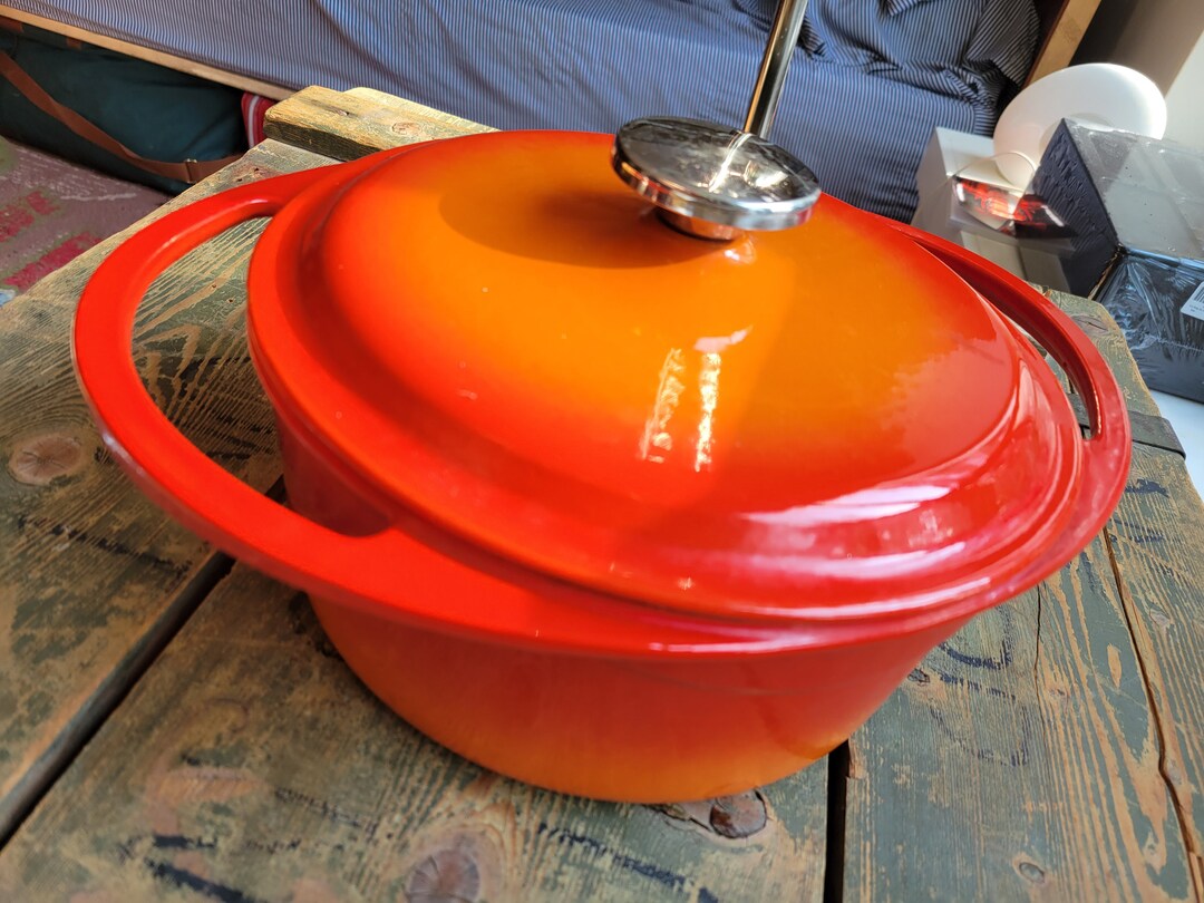 Berndes 24cm 4.0 Litre Cast Iron Red Round Casserole Dish With Etsy