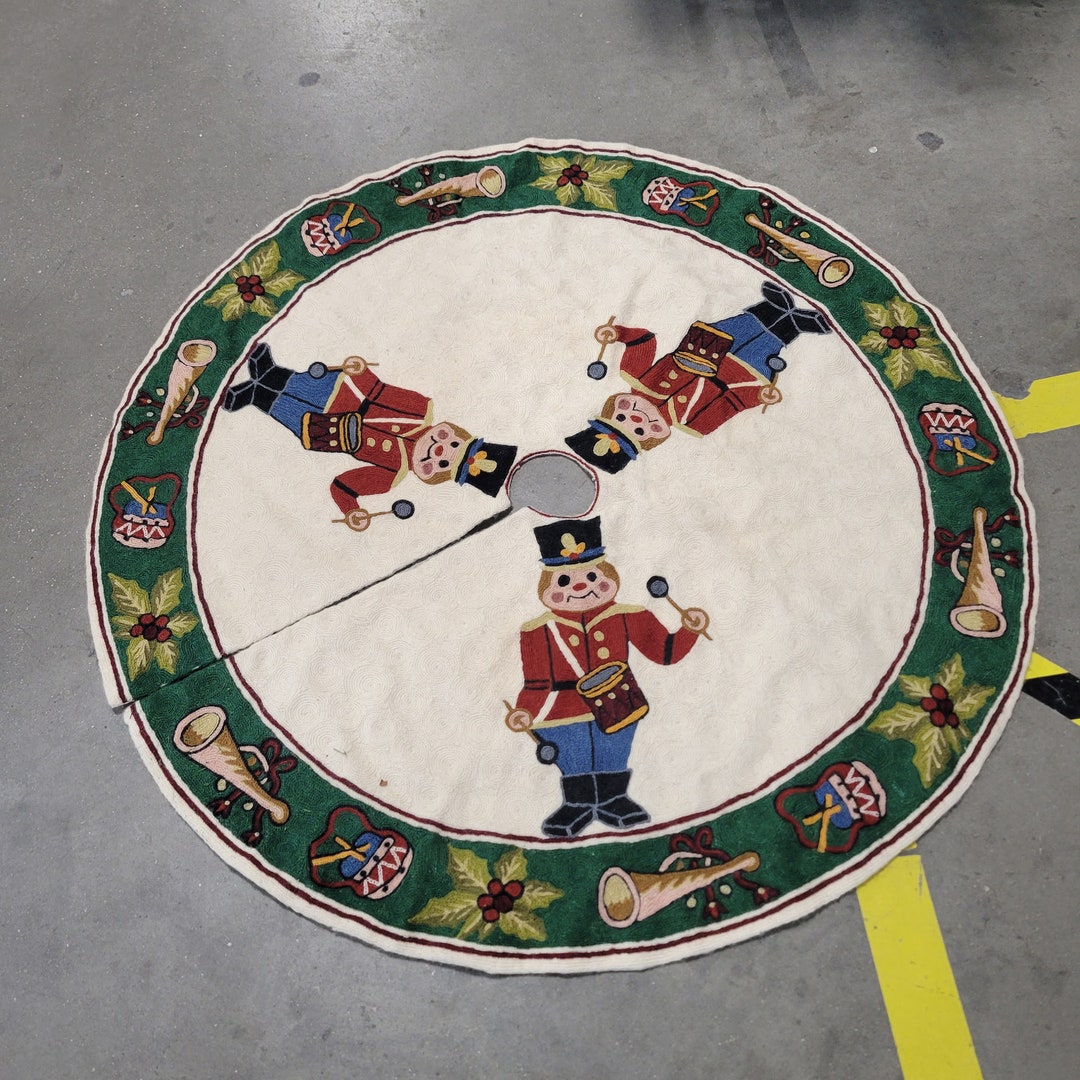 Antique Hand Made Nutcracker Christmas Tree Skirt Etsy
