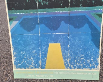 Affiche de l'exposition rétrospective David Hockney 1988 au Metropolitan Museum of Art - Rare