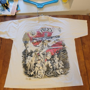 VTG Ozzy Osborne Glow In The Dark Tour grafisch T-shirt maat XL, jaren 90