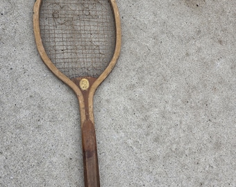 Antique E.I. Horsman & Co. Wooden Tennis Racket – Early 1900s Decorative Sports Memorabilia