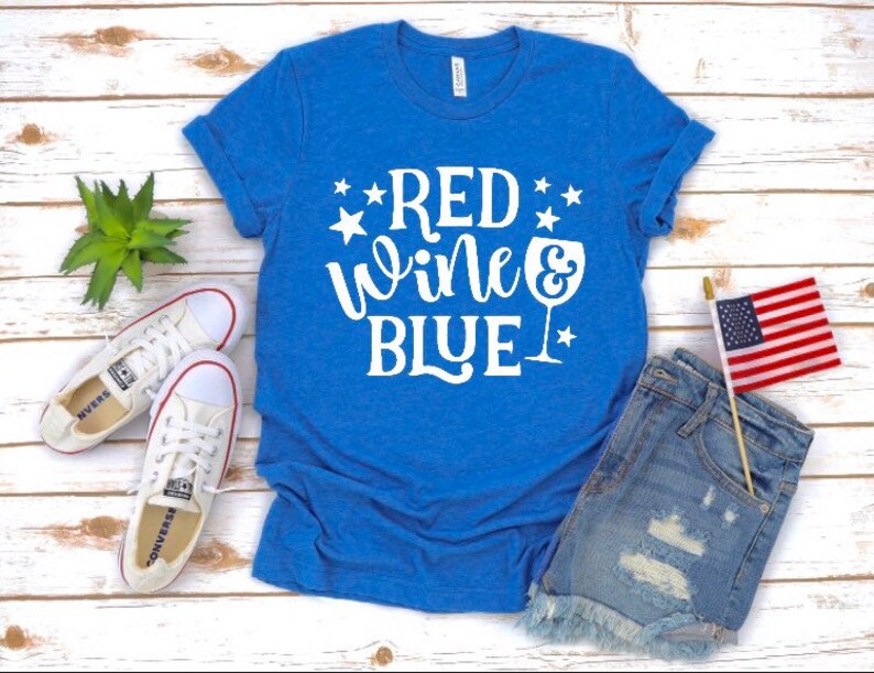Red Wine & Blue Tshirt red Wine and Blue Tshirtfourth of Etsy