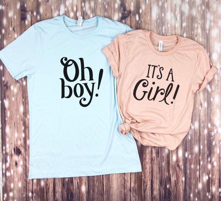 Oh Boy & Its A Girl t-shirts-Gender Reveal Couples T-shirts