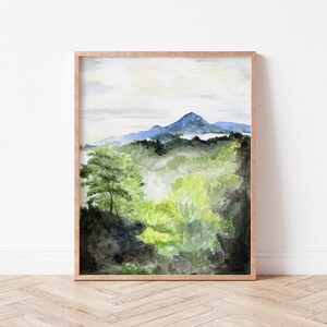 Mountain art Smoky Mountains watercolor painting print Mountains print Smoky Mountain art Mountains painting Blue Ridge Mountains image 2