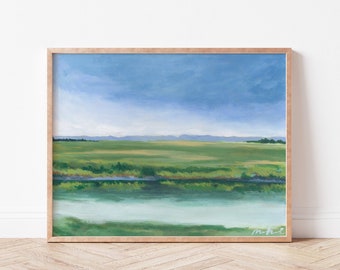 Landscape marsh painting | landscape print | marsh print | landscape art | coastal landscape art | charleston art | low country| salt marsh