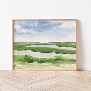 Landscape marsh painting | landscape print | marsh print | landscape art | coastal landscape art | charleston art | IOP marsh | salt marsh