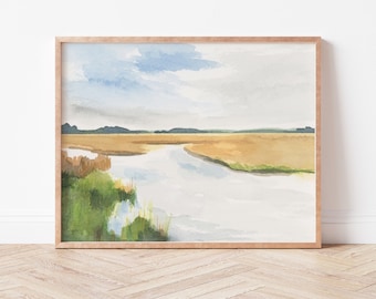 Landscape marsh painting | landscape print | marsh print | landscape art | coastal landscape art | charleston art | lowcountry