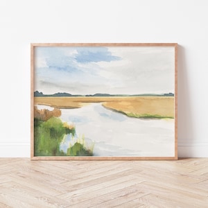 Landscape marsh painting | landscape print | marsh print | landscape art | coastal landscape art | charleston art | lowcountry