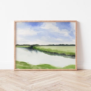 Landscape marsh painting | landscape print | marsh print | coastal landscape art | charleston art | coastal marsh | salt marsh | lowcountry