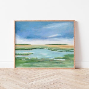 Landscape marsh painting | landscape print | marsh print | landscape art | coastal landscape art | charleston art