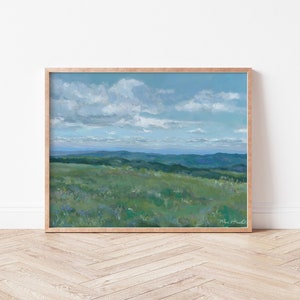 Mountain clouds Painting | Mountain painting | Mountain print | Blue Ridge art | Smoky Mountains painting | mountain art | max patch