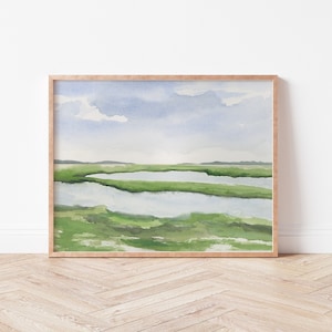 Landscape marsh painting | landscape print | marsh print | coastal landscape art | charleston art | coastal marsh | salt marsh | lowcountry