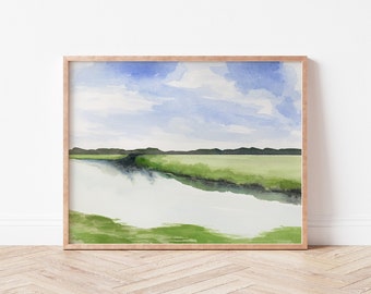 Landscape marsh painting | landscape print | marsh print | coastal landscape art | charleston art | coastal marsh | salt marsh | lowcountry