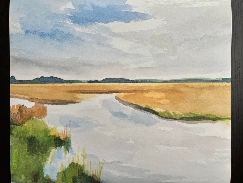 Landscape Marsh Painting Landscape Print Marsh Print - Etsy