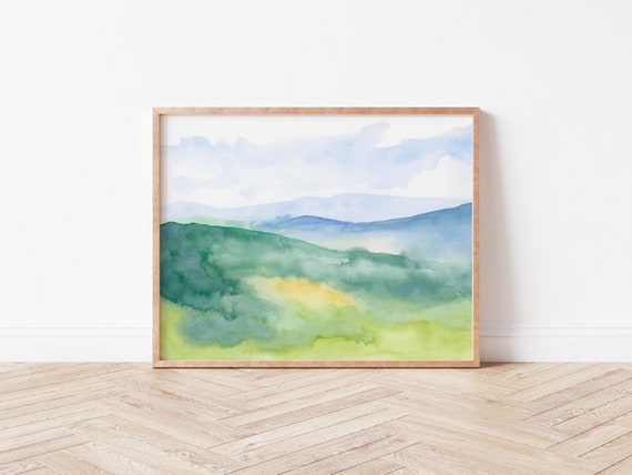 Abstract Mountain Watercolor Print | Landscape Art