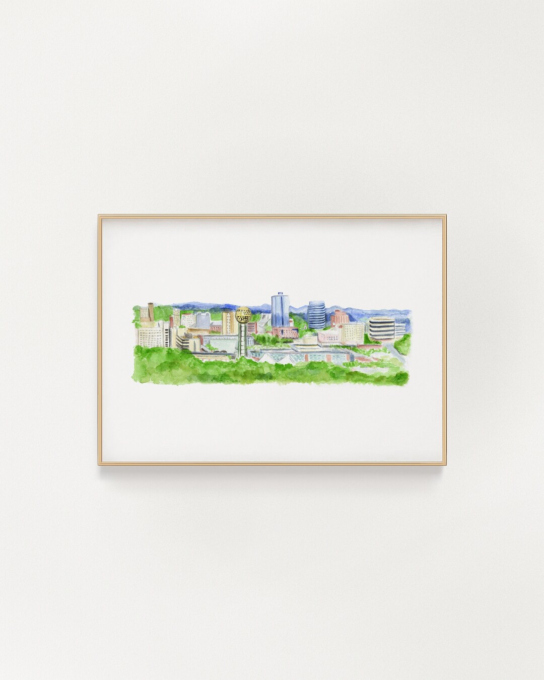 Knoxville TN Knoxville Tennessee Skyline Watercolor Print Knoxville Art