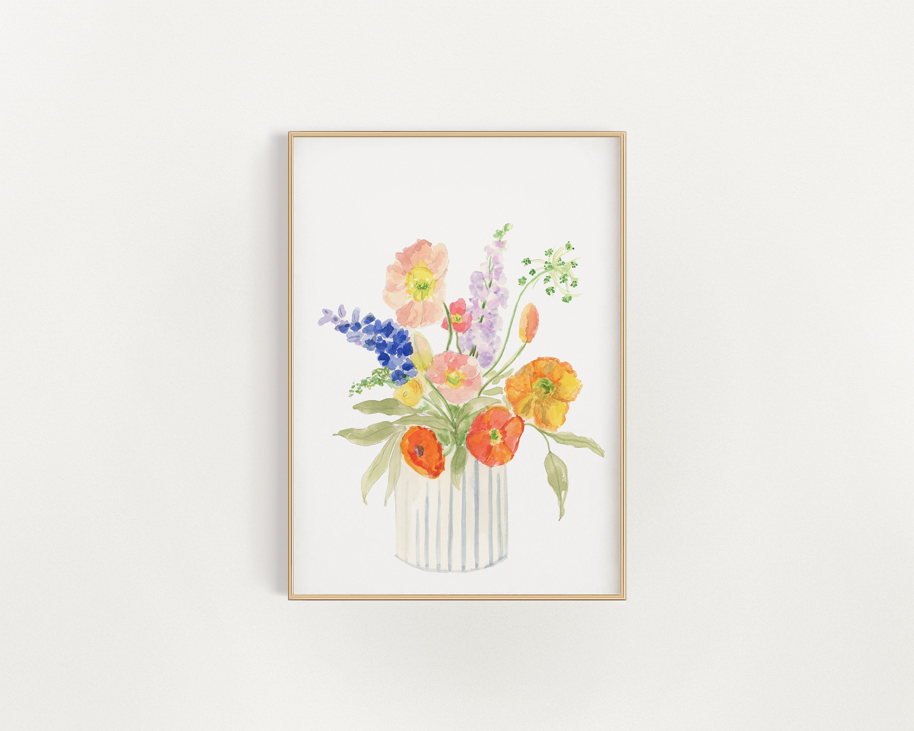 Watercolor Flower Bouquet Print Set | Floral Wall Art - Etsy