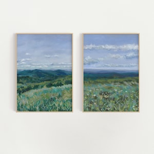 mountain wildflowers Painting | wildflowers painting | wildflowers print | large vertical print | Smoky Mountains painting | mountain art