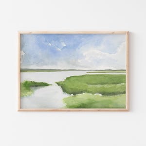 Landscape marsh painting | landscape print | marsh print | coastal landscape art | charleston art | coastal marsh | salt marsh