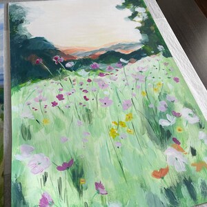 Wildflowers mountain print landscape painting mountain landscape wildflower painting impressionist painting mountain flowers image 7