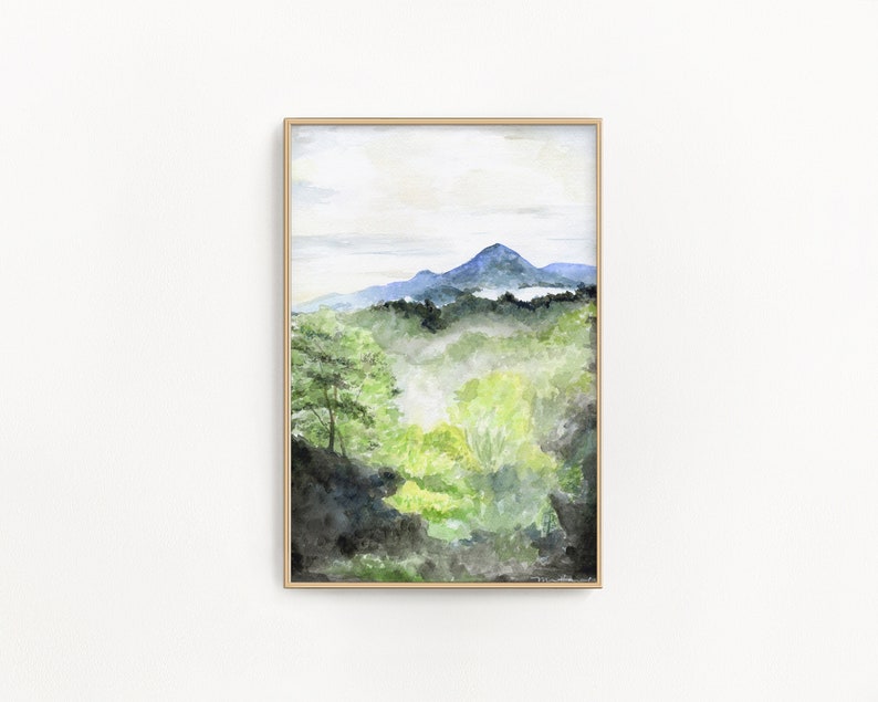 Mountain art Smoky Mountains watercolor painting print Mountains print Smoky Mountain art Mountains painting Blue Ridge Mountains image 1