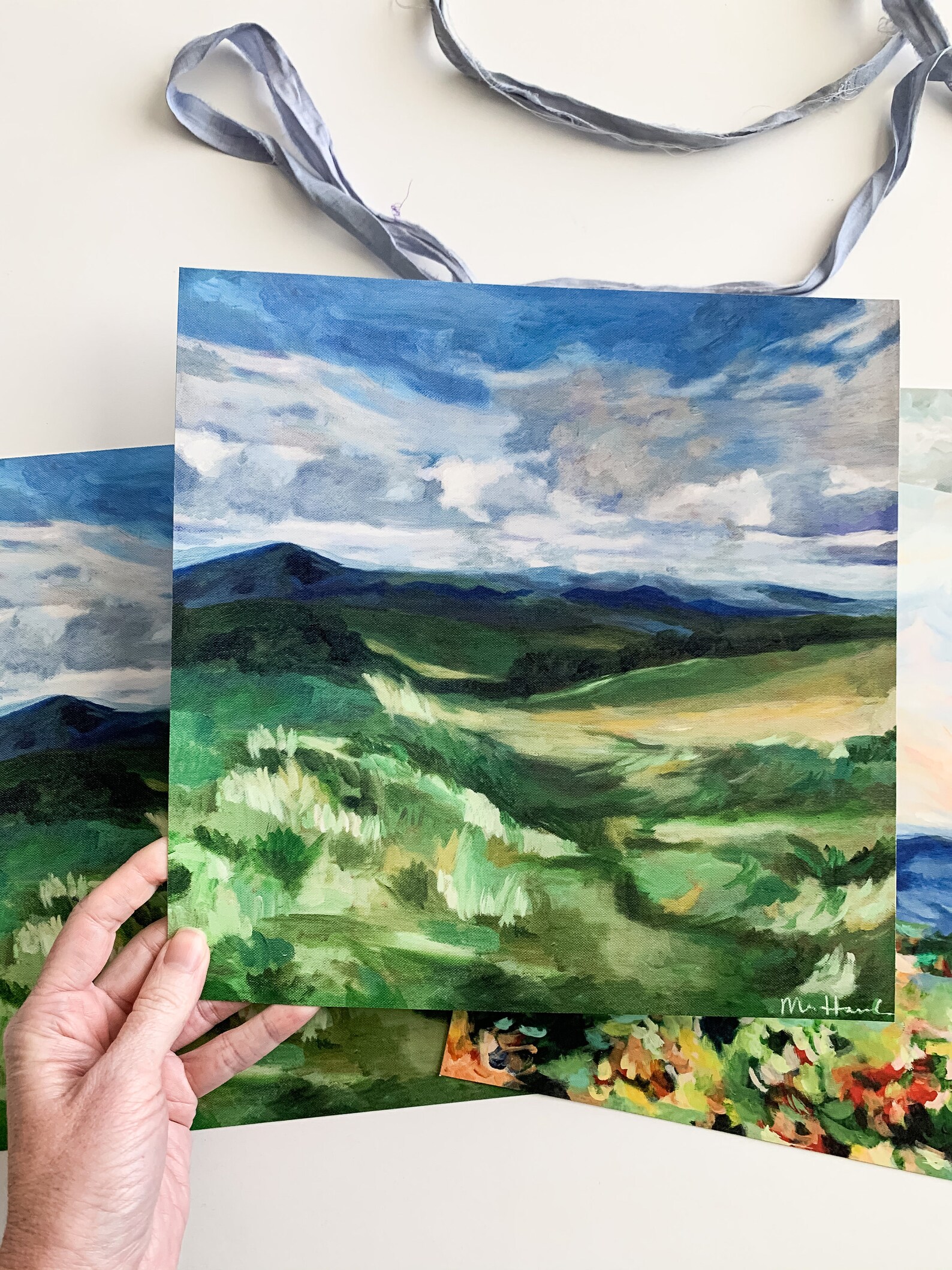 Mountain Abstract Painting Mountain Art Print Mountain Etsy