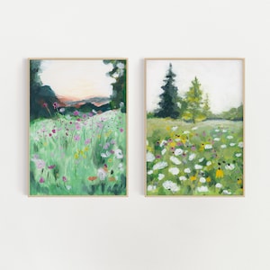 mountain wildflowers Painting | wildflowers painting | wildflowers print | large vertical print | Smoky Mountains painting | mountain art