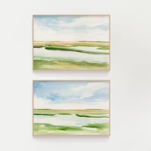 Set of 2 low country marsh painting | marsh print | charleston art | coastal art | marsh art | marsh painting | lowcountry marsh