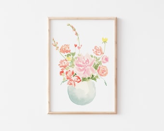 Watercolor print | Abstract flower bouquet print | floral watercolor | floral painting | watercolor painting | floral art print | wall art