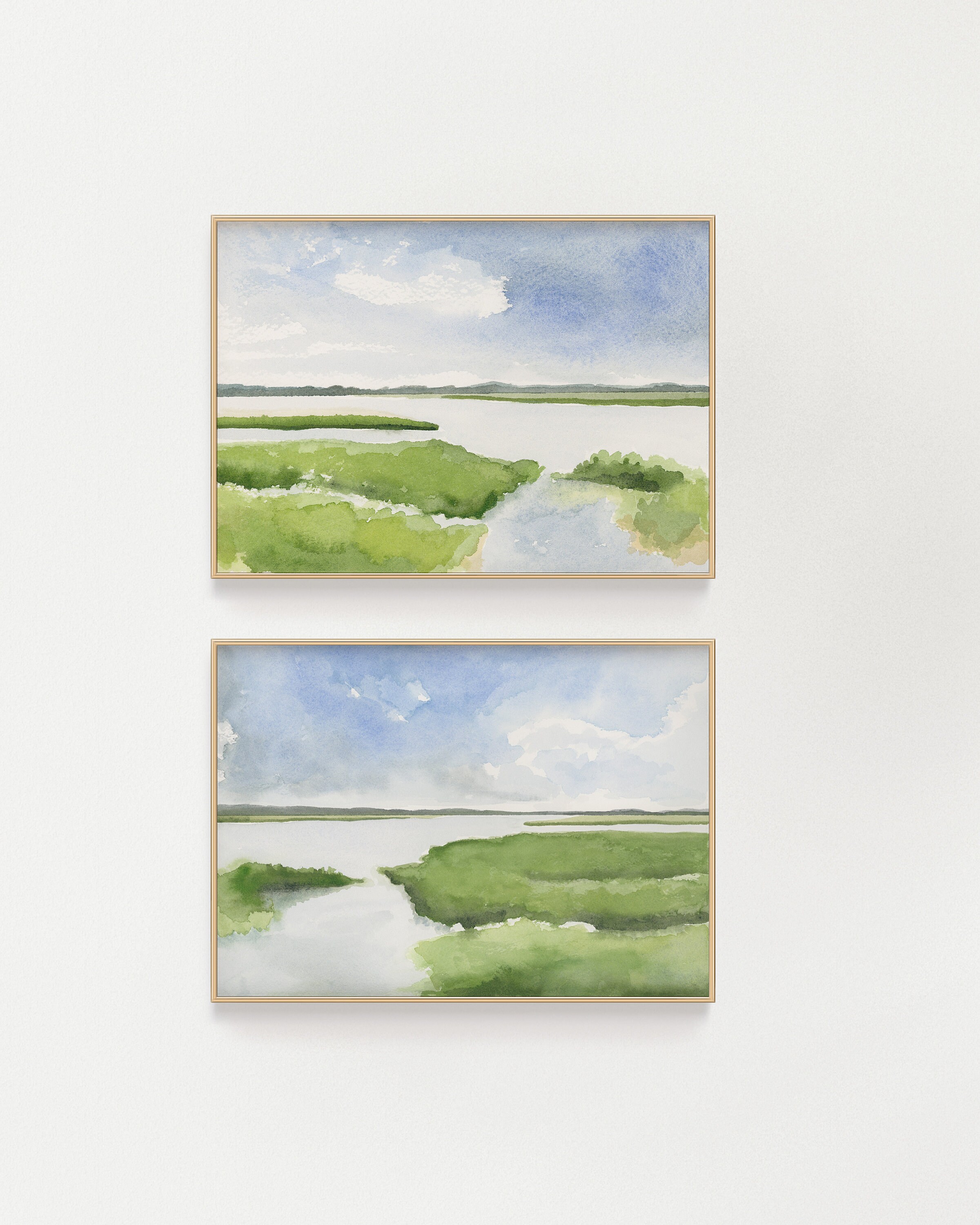 Set of 2 Landscape marsh painting | landscape print | charleston art | landscape art | abstract landscape art | marsh painting | lowcountry
