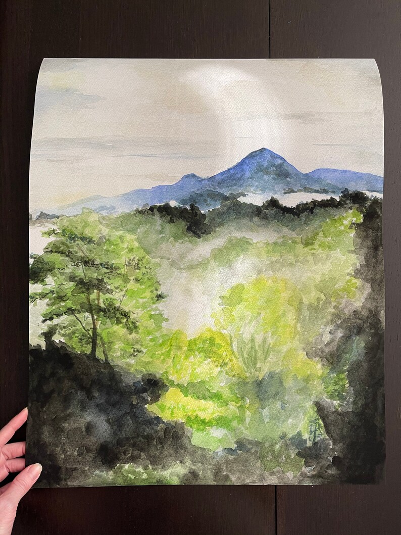 Mountain art Smoky Mountains watercolor painting print Mountains print Smoky Mountain art Mountains painting Blue Ridge Mountains image 7