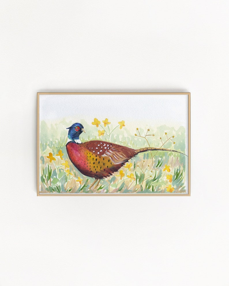 Pheasant painting pheasant art hunting art bird painting bird hunting pheasant hunting art for him wall art image 2