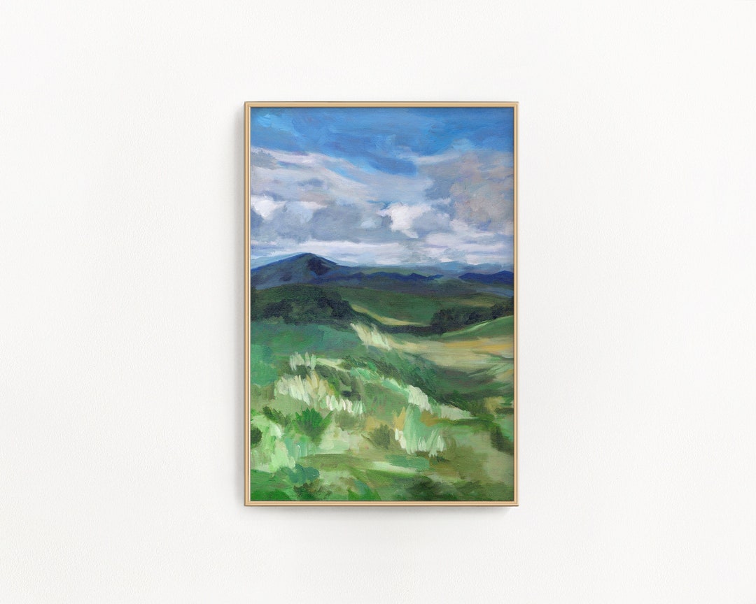 Mountain Abstract Painting Mountain Art Print Mountain Print Blue Ridge