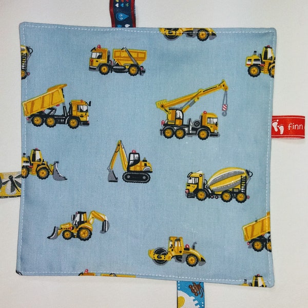 Knister cloth cuddlecloth baby towel motif traffic, light blue